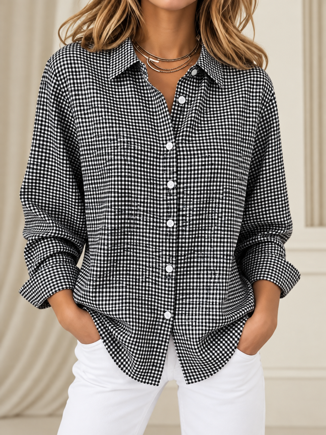 Camisa de Cuadros con Botones