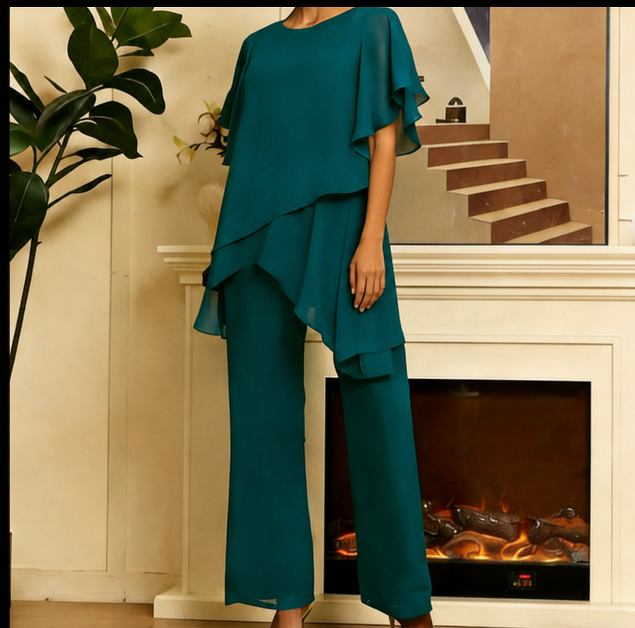 π Conjunto de dos piezas de gasa para mujer , ideal para el verano.