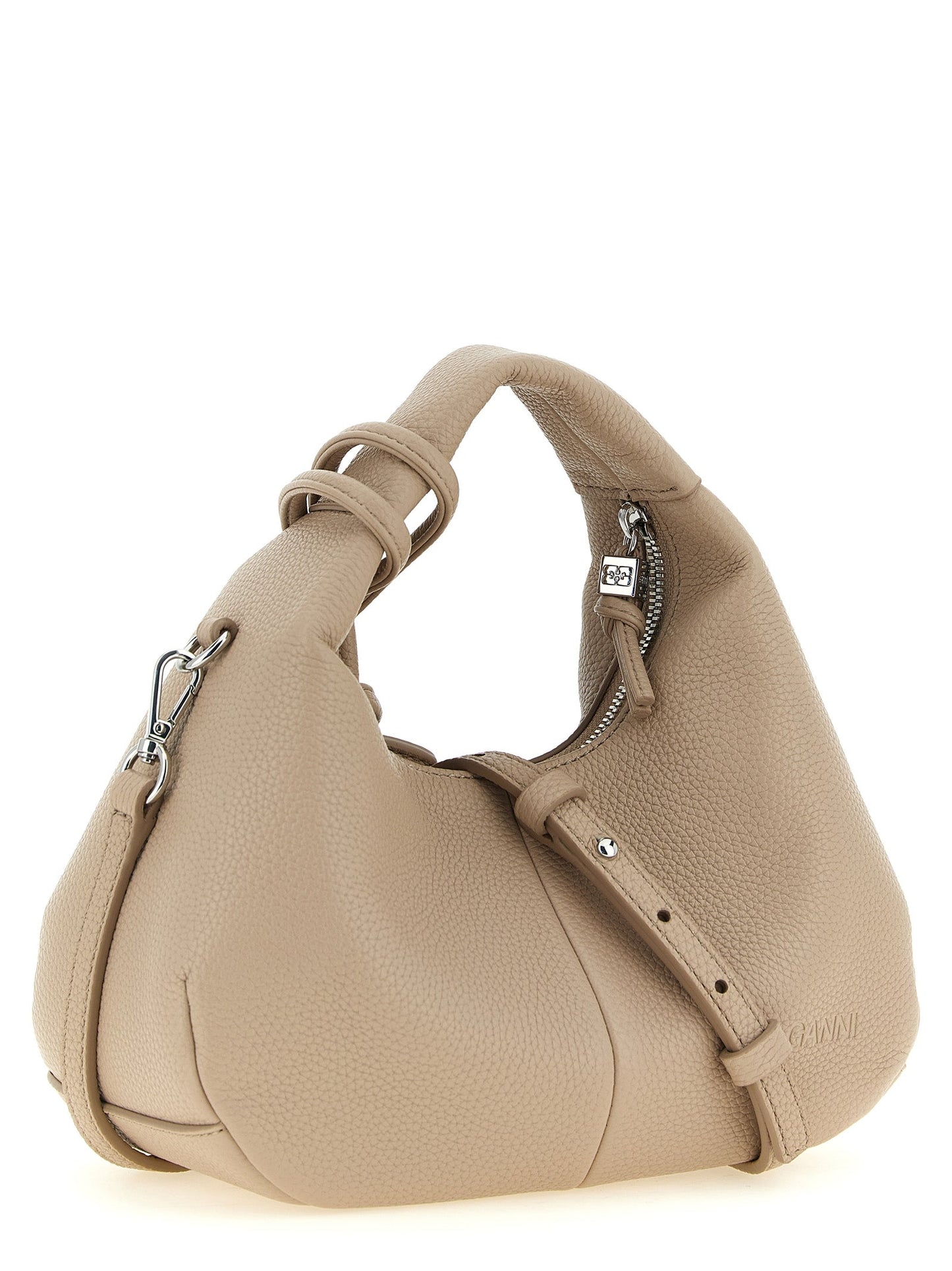 Bolso hobo mini beige de Ganni