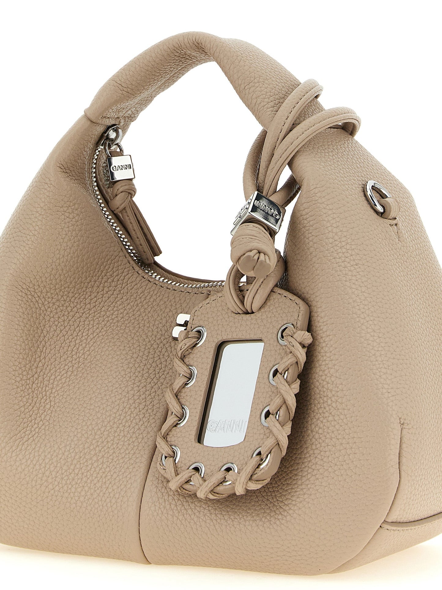 Bolso hobo mini beige de Ganni