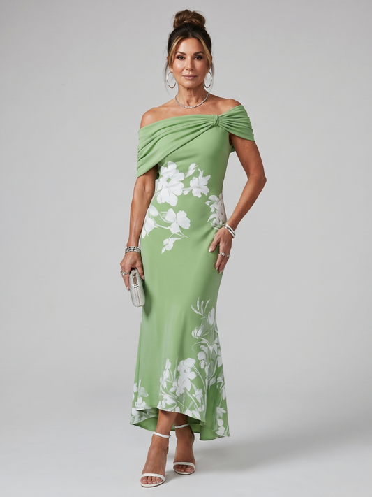 Off-the-shoulder midi dress
