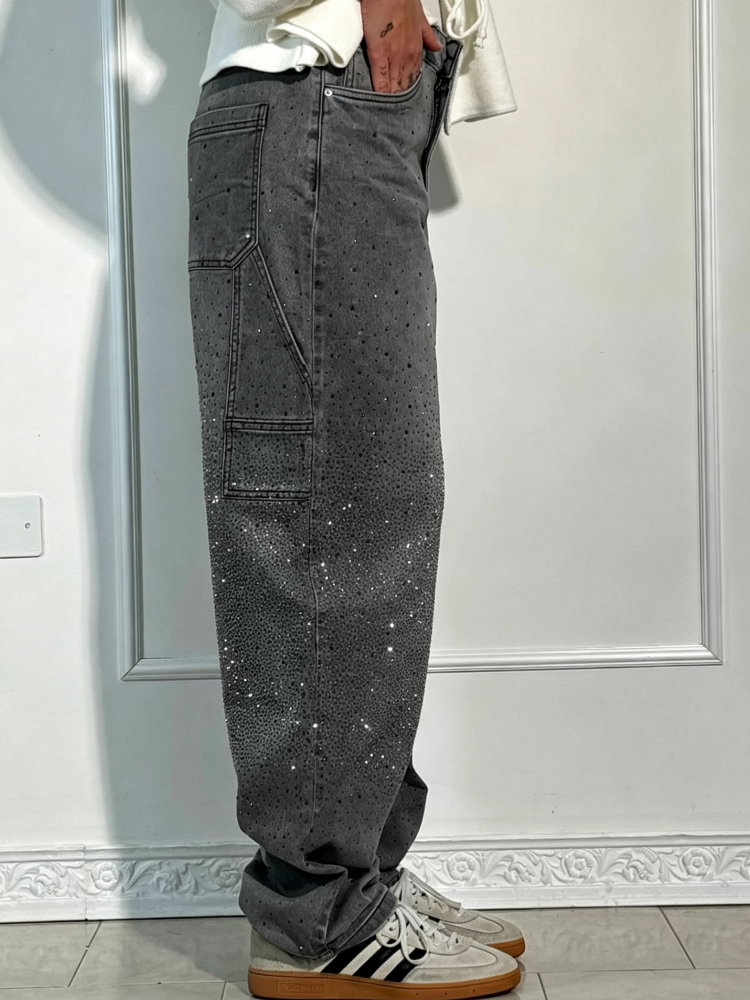 Jeans Carpenter Balloon de Mezclilla con Brillo