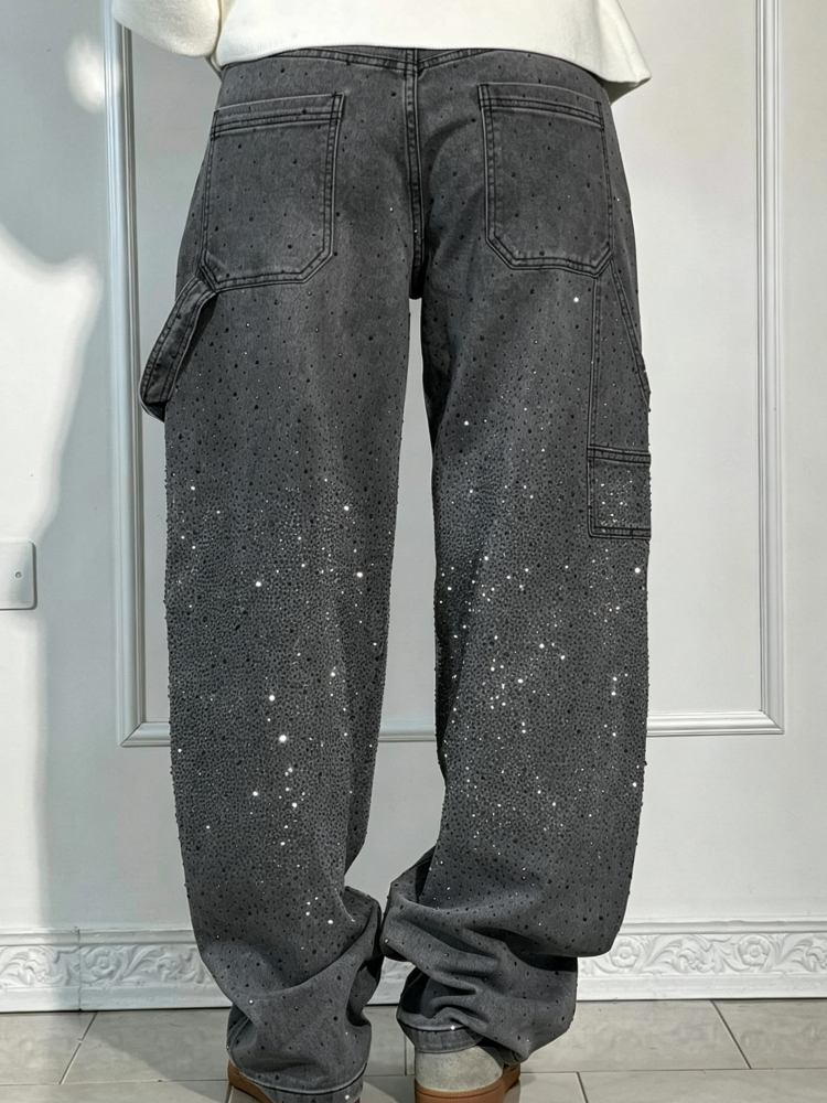 Jeans Carpenter Balloon de Mezclilla con Brillo