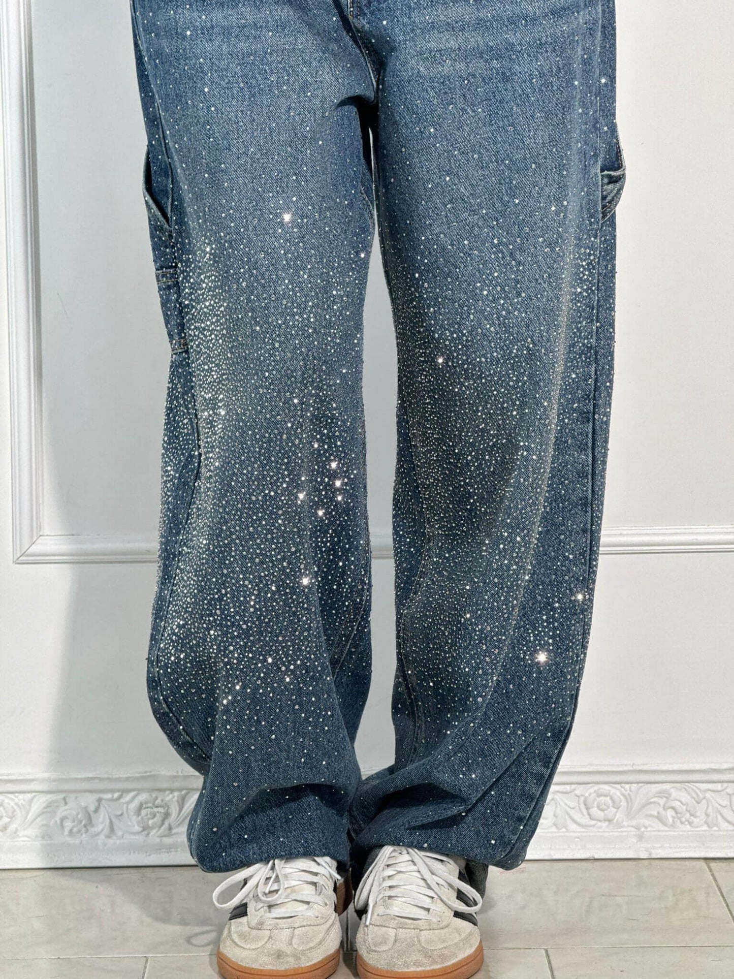 Jeans Carpenter Balloon de Mezclilla con Brillo