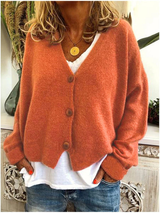 Aurelia | Women's V-neck Cardigan with Button Closure