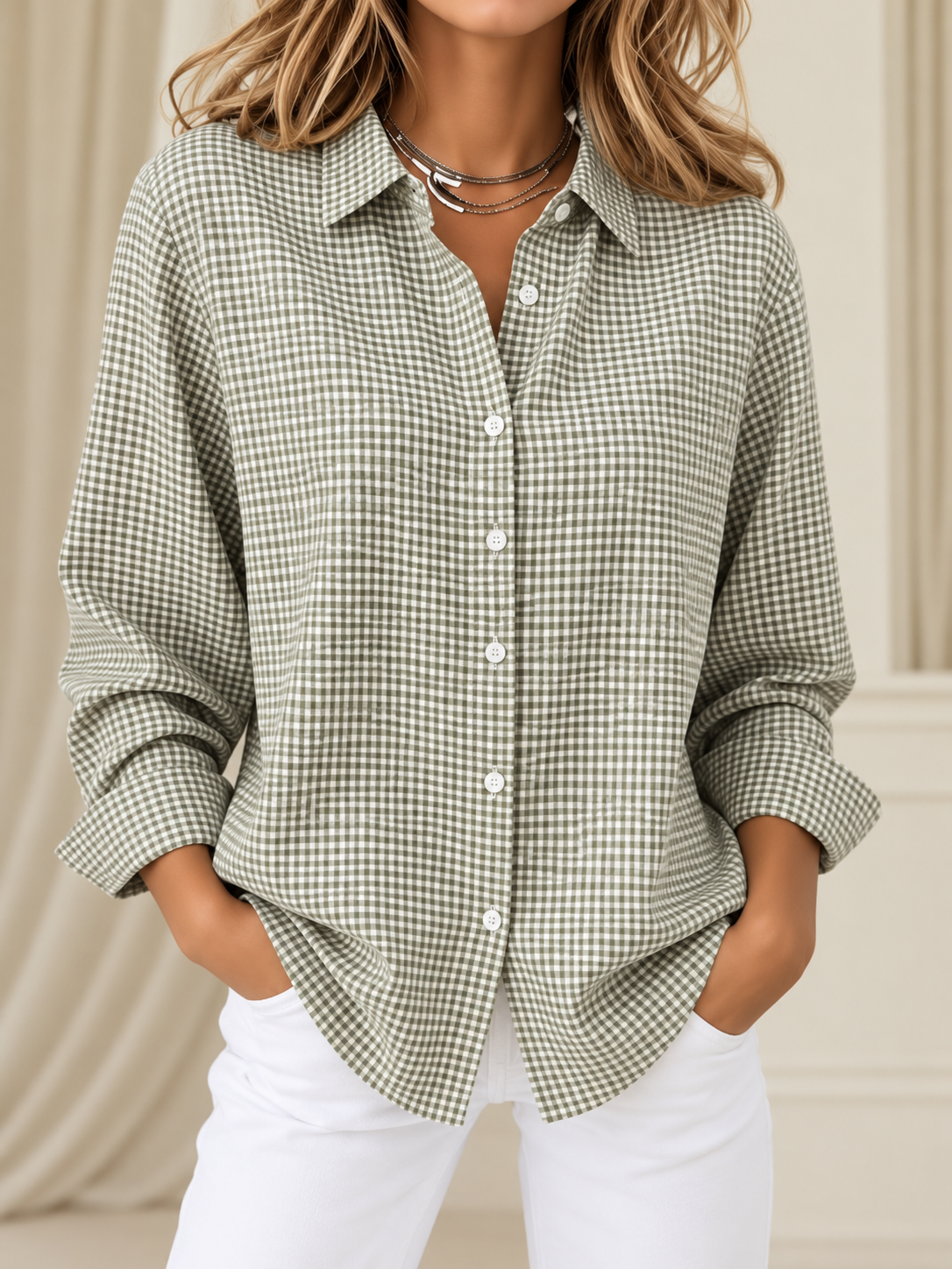 Camisa de Cuadros con Botones
