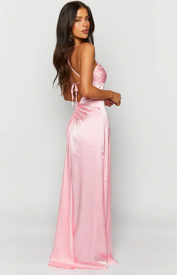 Vestido largo de sosten  rosa Blaise