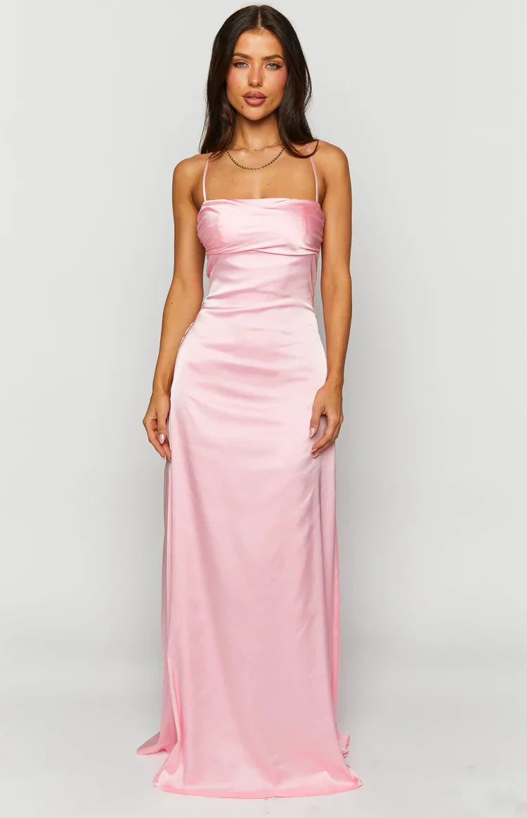 Vestido largo de sosten  rosa Blaise
