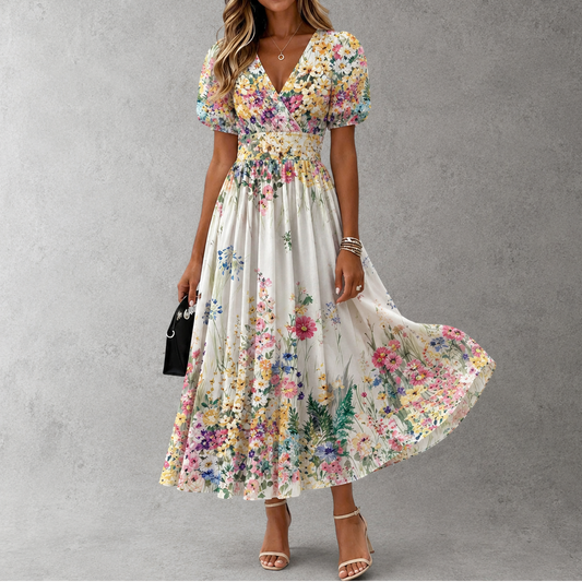 Short-sleeve maxi dress