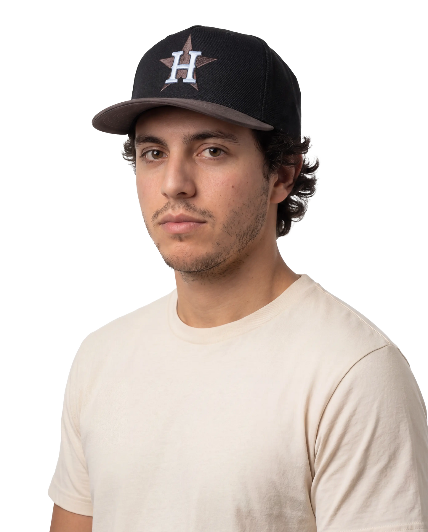 Gorra Honker Houston - Negra/Ala de cuero marrón