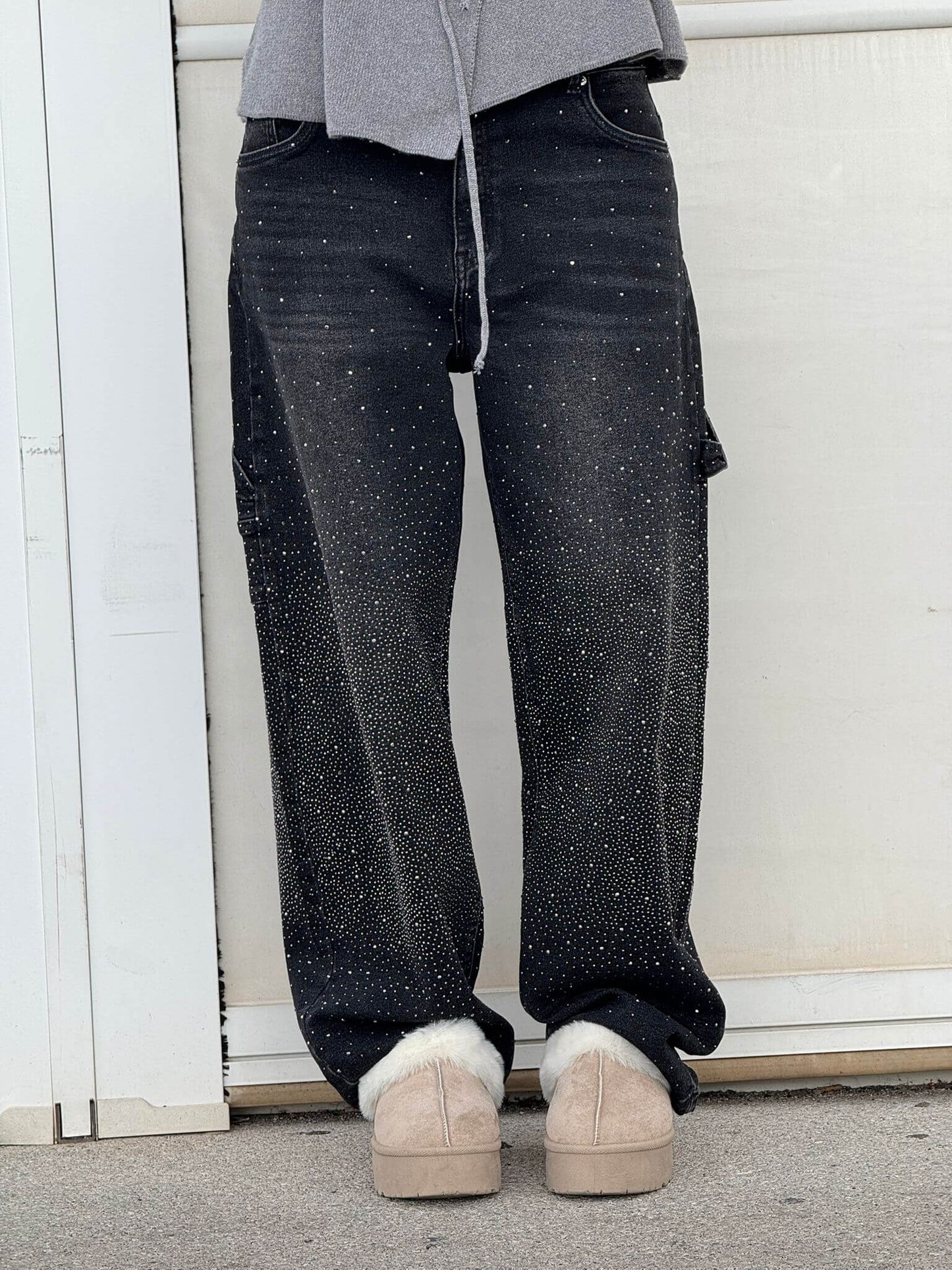 Jeans Carpenter Balloon de Mezclilla con Brillo