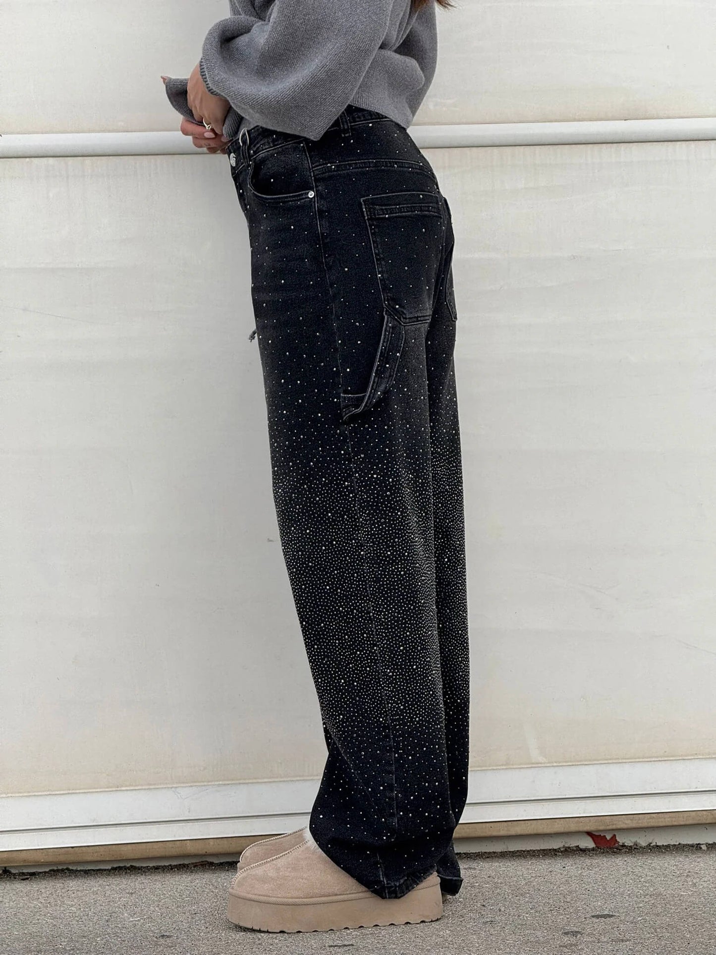Jeans Carpenter Balloon de Mezclilla con Brillo