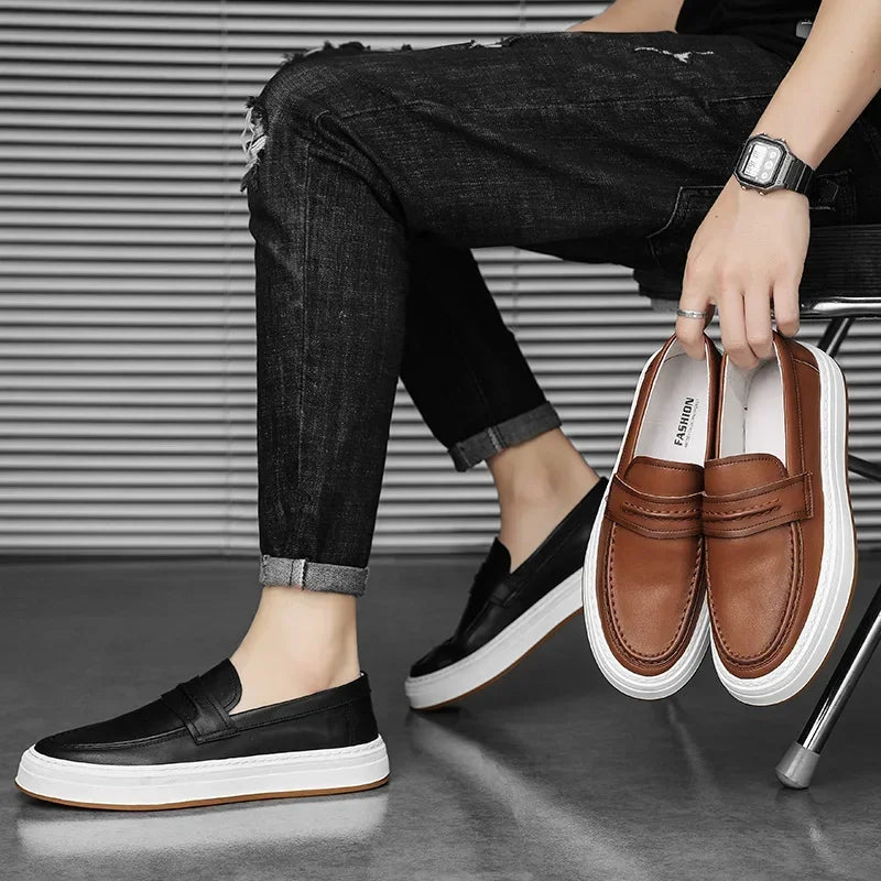 Mocasines de piel auténtica Moico