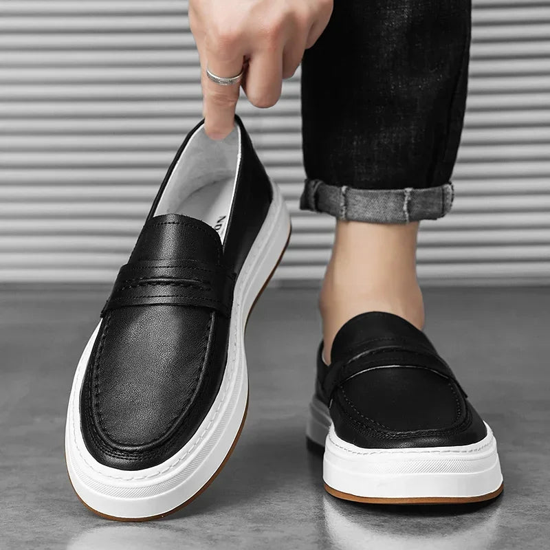 Mocasines de piel auténtica Moico