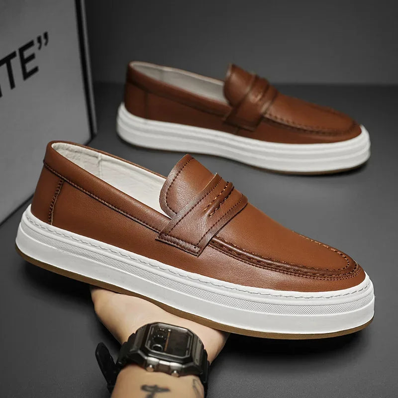 Mocasines de piel auténtica Moico