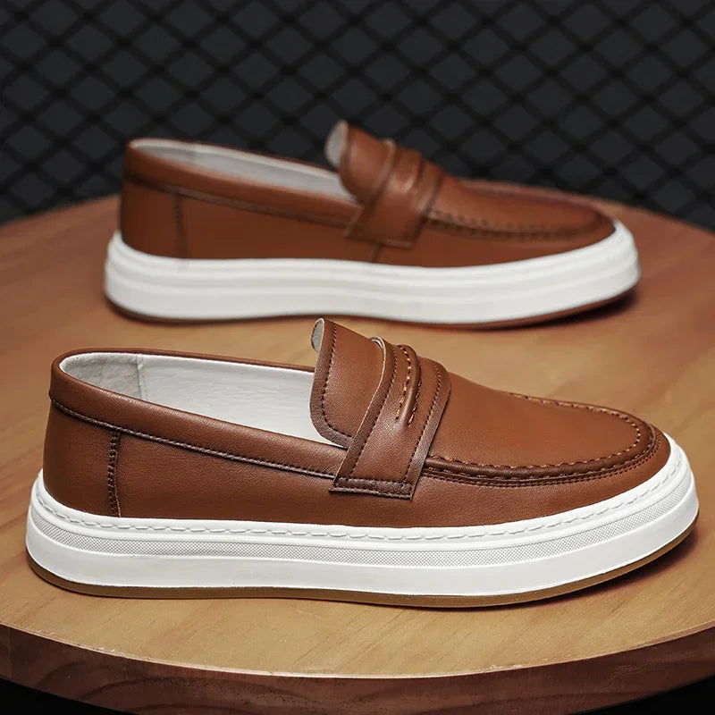 Mocasines de piel auténtica Moico