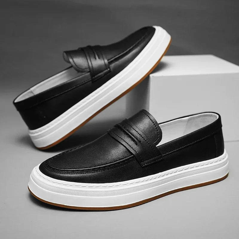 Mocasines de piel auténtica Moico