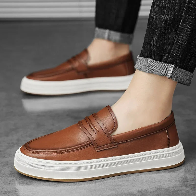 Mocasines de piel auténtica Moico