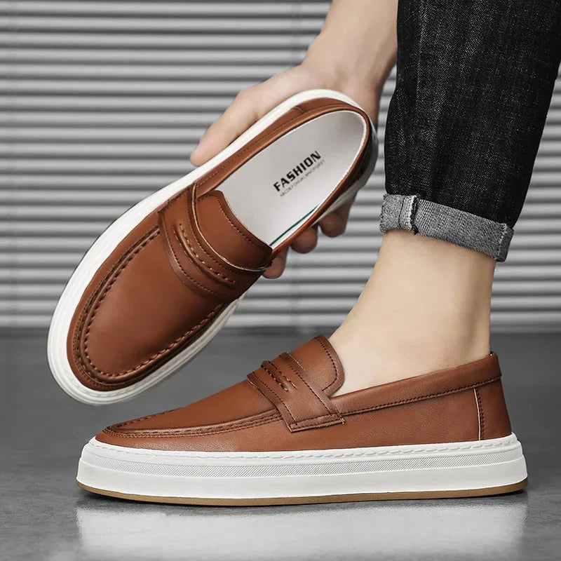 Mocasines de piel auténtica Moico