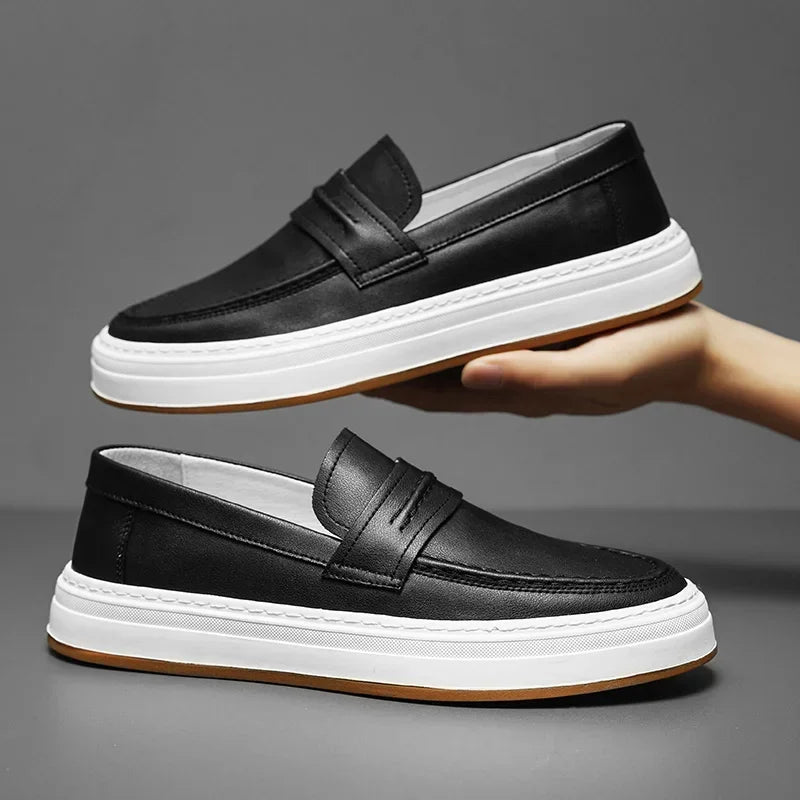Mocasines de piel auténtica Moico