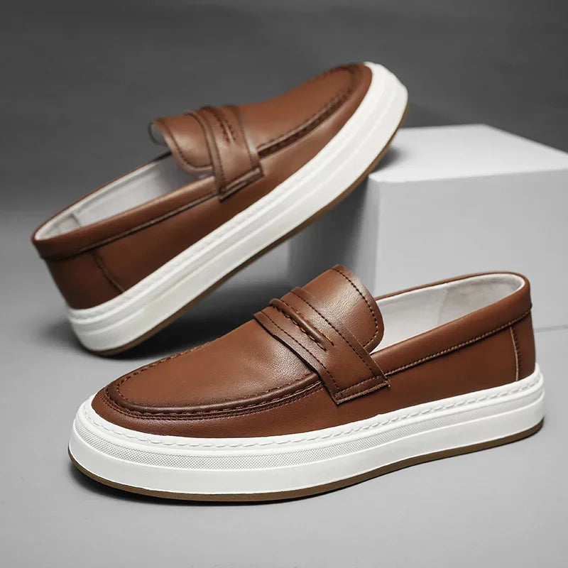 Mocasines de piel auténtica Moico