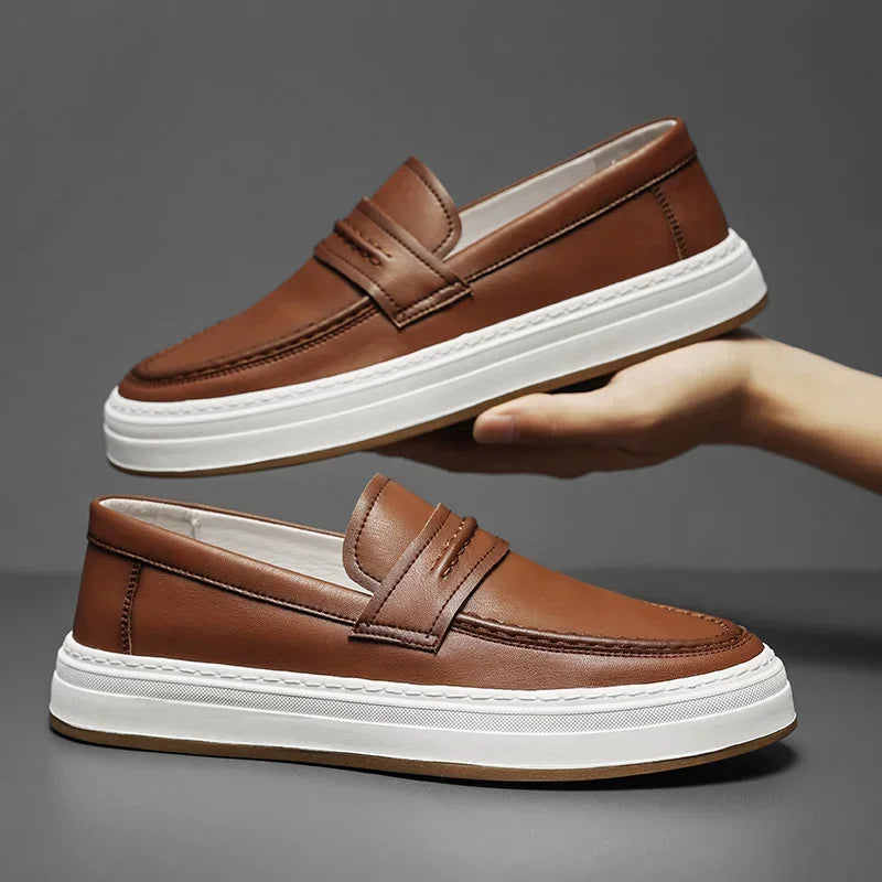 Mocasines de piel auténtica Moico