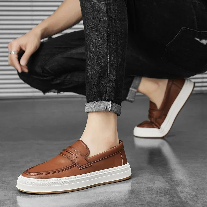 Mocasines de piel auténtica Moico
