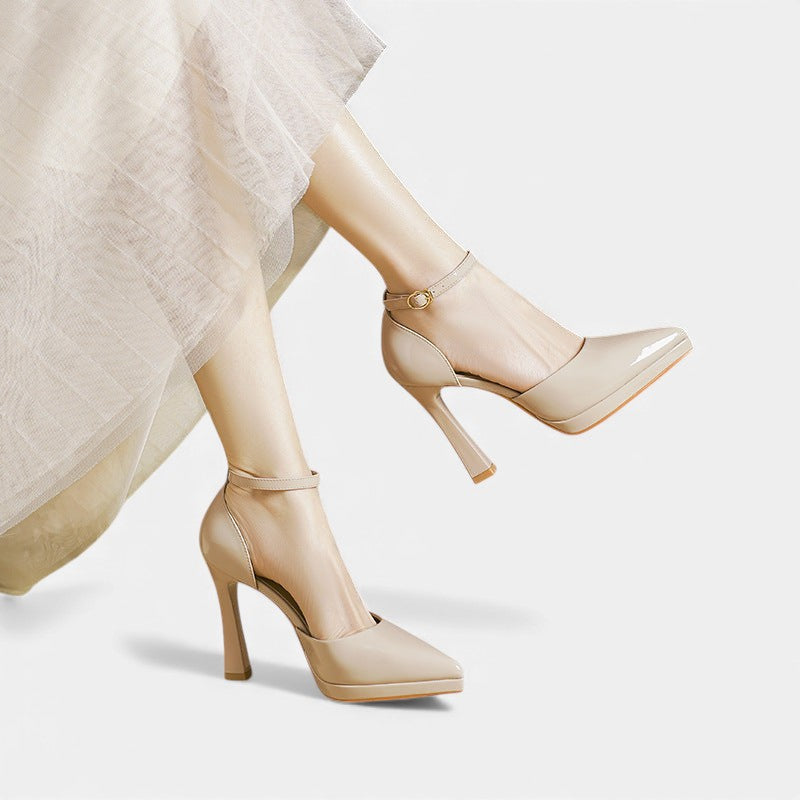 Zapatos de tacón de piel