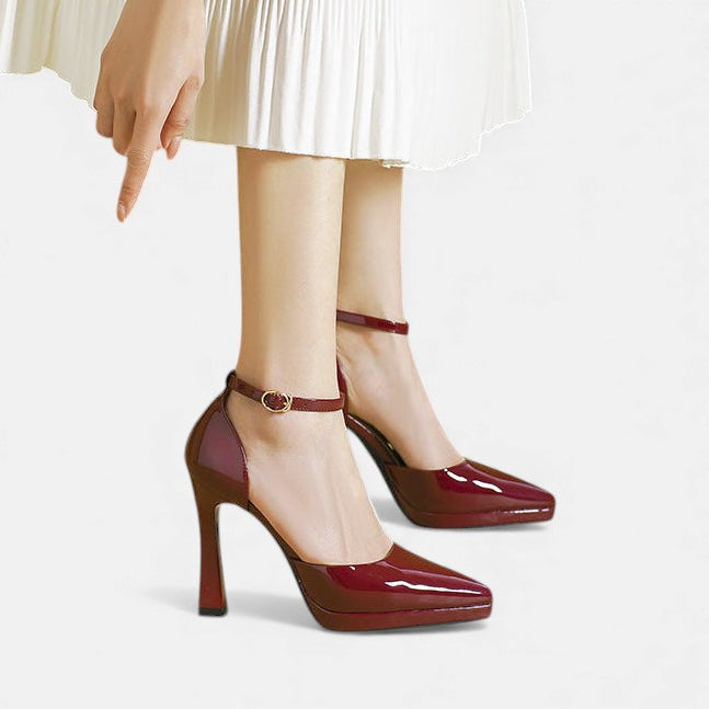 Zapatos de tacón de piel