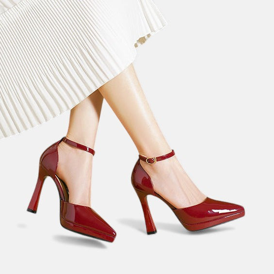 Zapatos de tacón de piel
