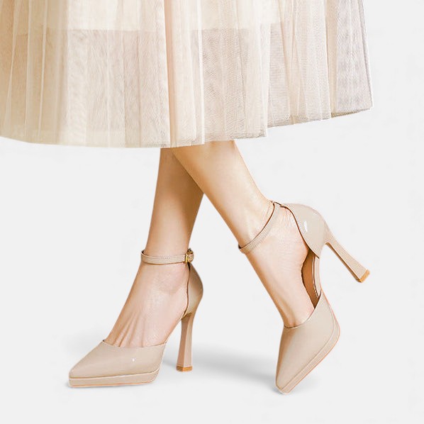 Zapatos de tacón de piel
