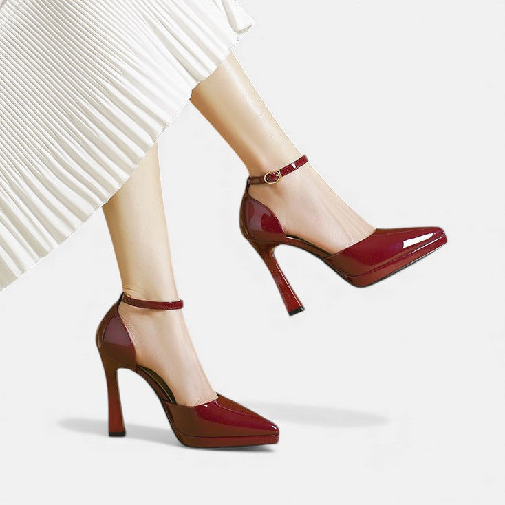 Zapatos de tacón de piel