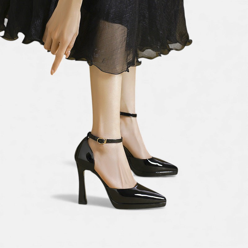 Zapatos de tacón de piel