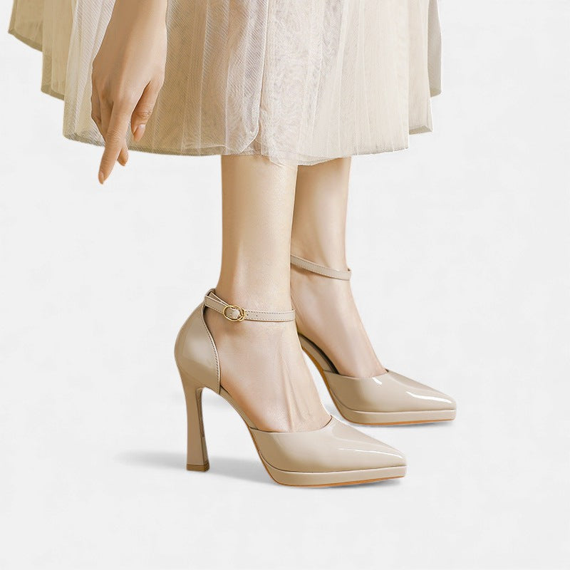 Zapatos de tacón de piel