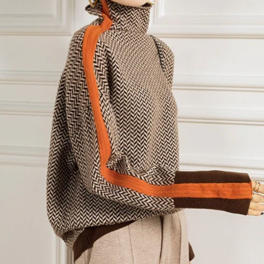 Eleanor | Luxe Herringbone Turtleneck