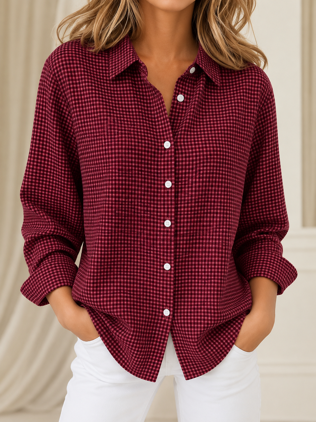 Camisa de Cuadros con Botones