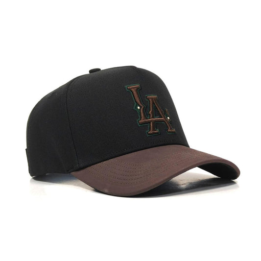 LA Western Cap - Black/Brown Leather