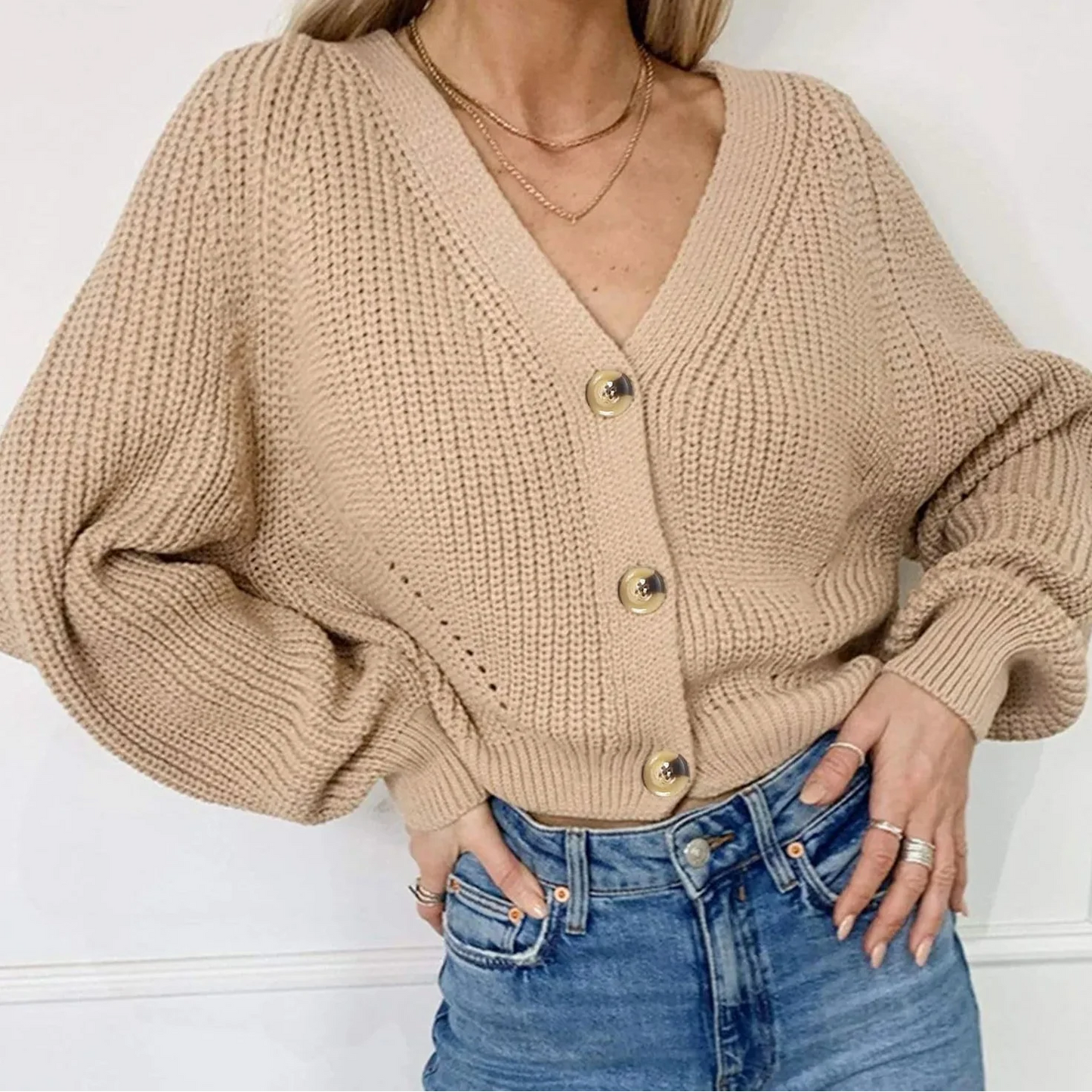 Winnifred | Women's Knit V-Neck Long Sleeve Cardigan
