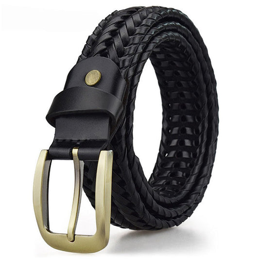 Braided leather belt