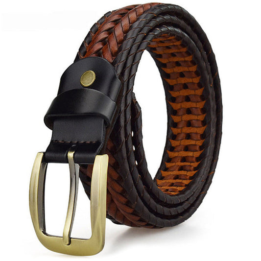 Braided leather belt