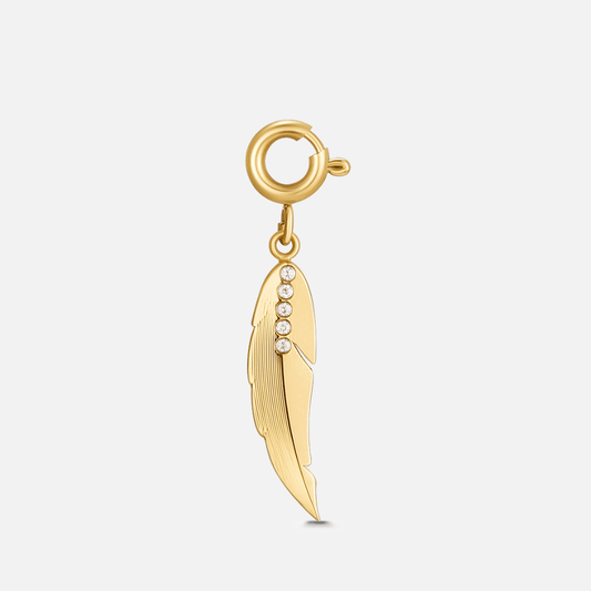Feather pendant with crystals