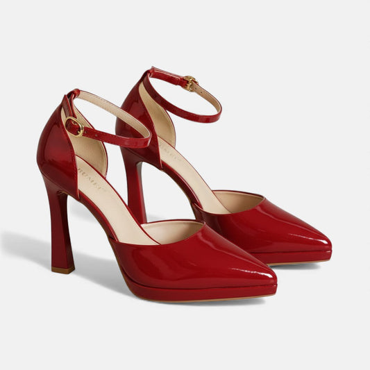 Leather high heels