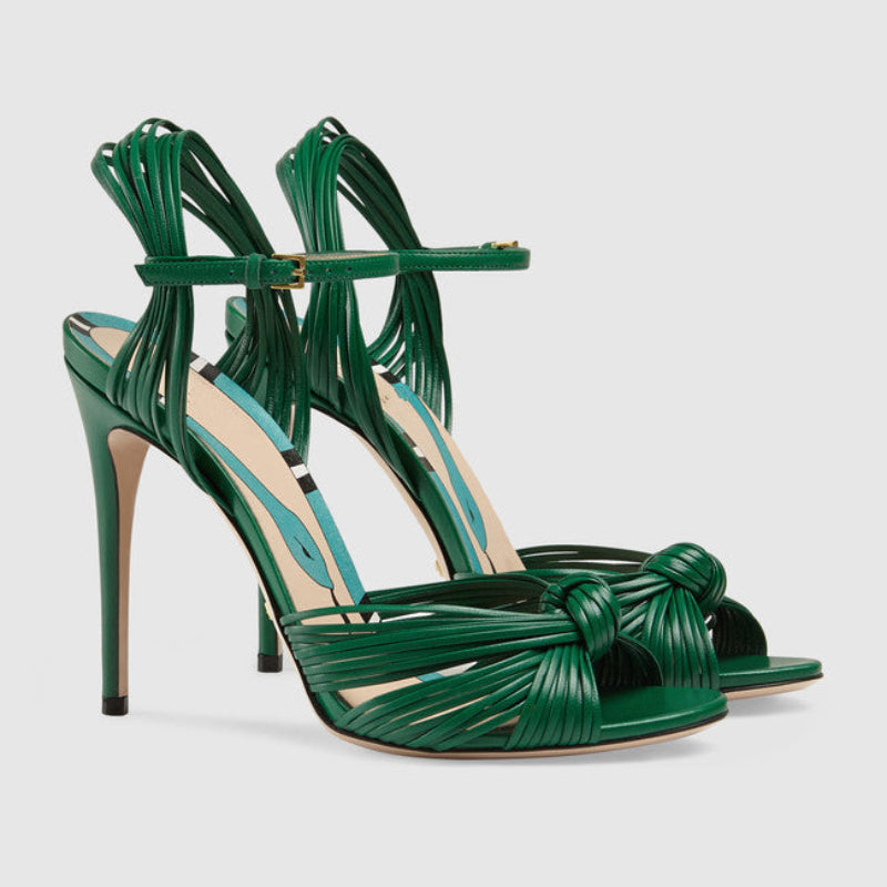 Sandalias de tacón metalizadas Liora