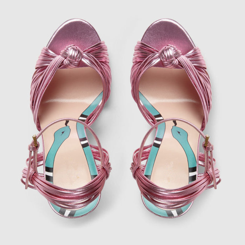 Sandalias de tacón metalizadas Liora