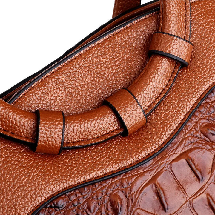 Bolso Corven de piel con grabado de cocodrilo