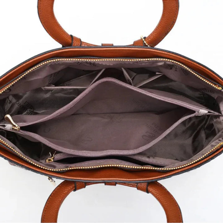 Bolso Corven de piel con grabado de cocodrilo