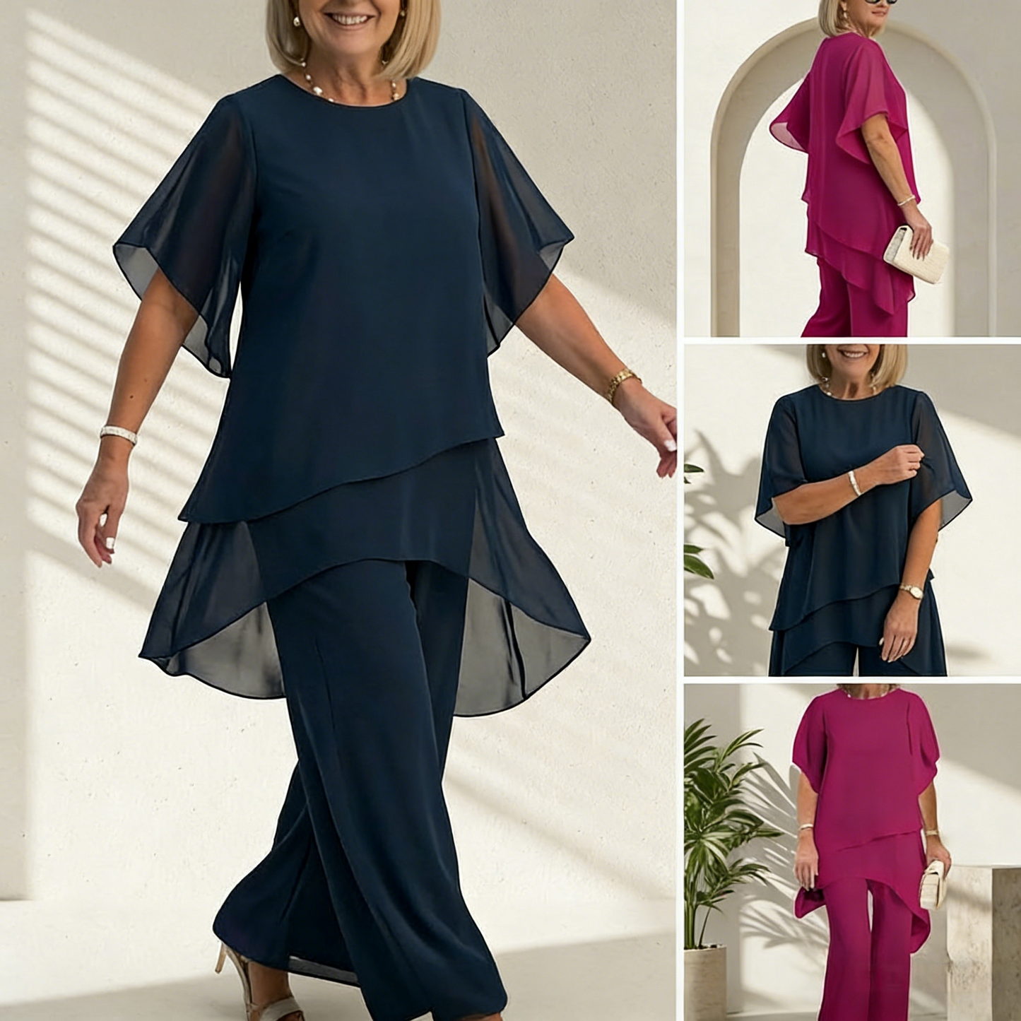💝 Conjunto de dos piezas de gasa para mujer , ideal para el verano.