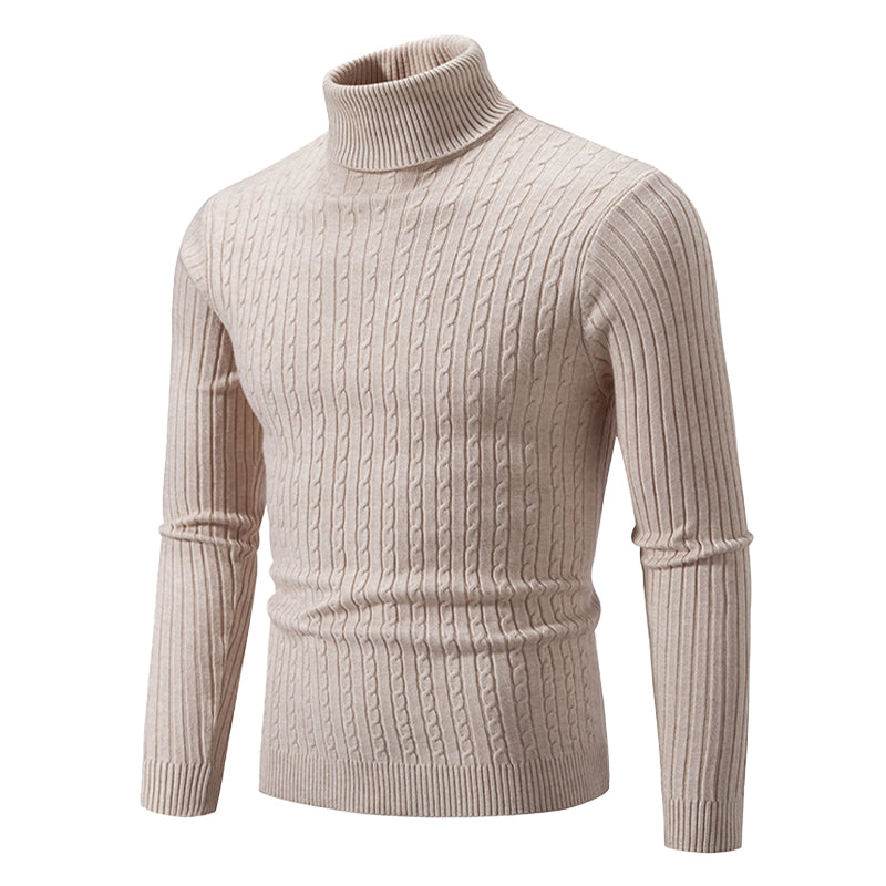 Jersey de cuello alto y punto trenzado estilo nórdico