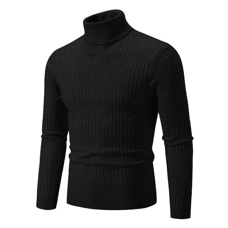 Jersey de cuello alto y punto trenzado estilo nórdico