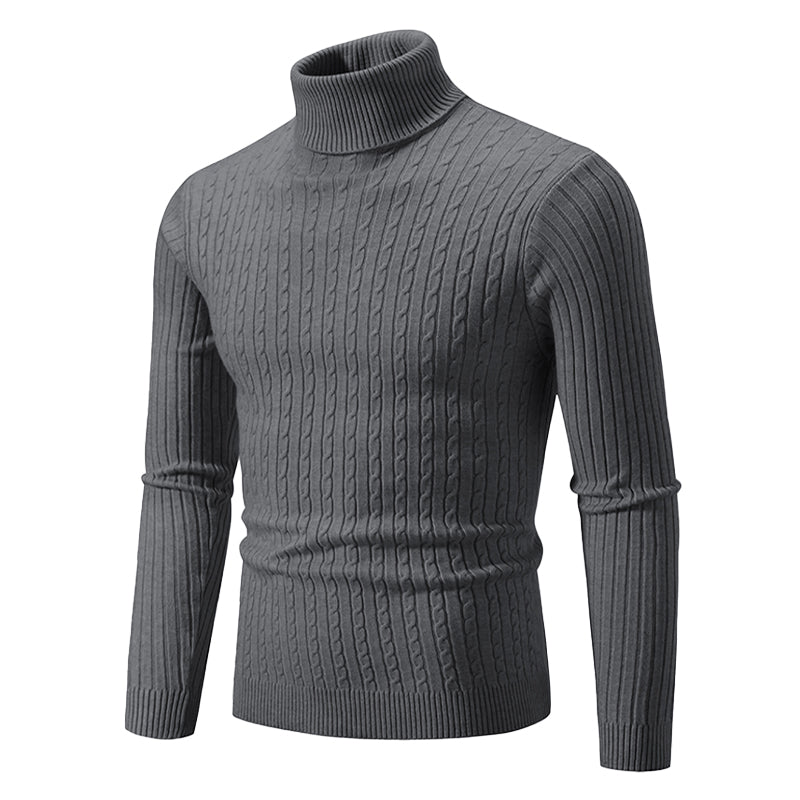 Jersey de cuello alto y punto trenzado estilo nórdico
